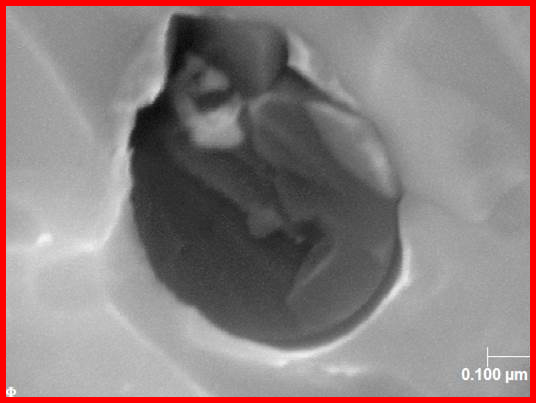 Figure C: SE image of small precipitate Complex Composition of a Small Precipitate